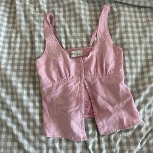 button embroidered tank top
